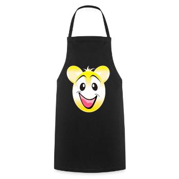 Happy Yellow Smiling Bear - Cooking Apron - black - Front - AI Model Male 185 dark (185cm)