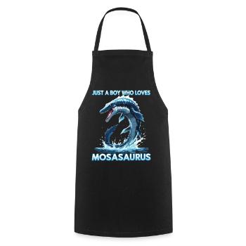 Anime Just A Boy Who Loves Mosasaurus - Cooking Apron - black - Front - AI Model Male 185 dark (185cm)