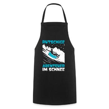 Rodel Piste RUTSCHIGE ABENTEURE IM SHNEE LUSTIG - Kochschürze - Schwarz - Vorne - AI Model Male 185 dark (185cm)