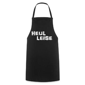 Heul Leise - Kochschürze - Schwarz - Vorne - AI Model Male 185 dark (185cm)