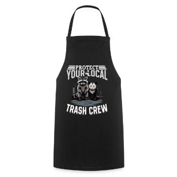 Funny Opossum and Raccoon - Cooking Apron - black - Front - AI Model Male 185 dark (185cm)