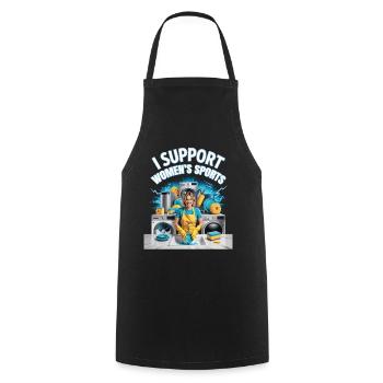 I Support Women's Sports Unwearable Bootleg - Cooking Apron - black - Front - AI Model Male 185 dark (185cm)