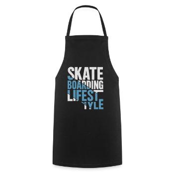 Skateboarding Lifestyle Retro Typo Design - Kochschürze - Schwarz - Vorne - AI Model Male 185 dark (185cm)