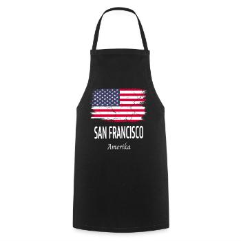 San Francisco - Tablier de cuisine - noir - Devant - AI Model Male 185 dark (185cm)