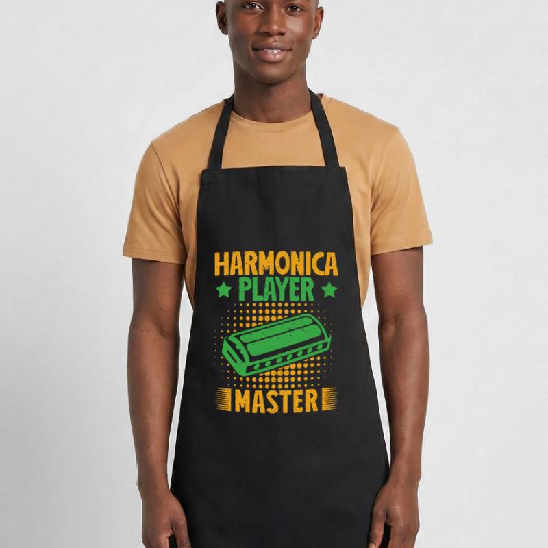 Funny Harmonica Player Master Harmonica Cooking Apron