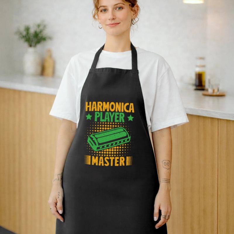 Funny Harmonica Player Master Harmonica Cooking Apron