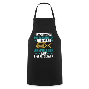 Facteurs ATTENTION PERSONNEL DE LIVRAISON SURCHARGÉ - Tablier de cuisine - noir - Devant - AI Model Male 185 dark (185cm)