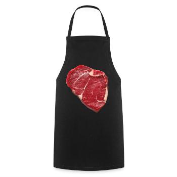 Steak - Kochschürze - Schwarz - Vorne - AI Model Male 185 dark (185cm)