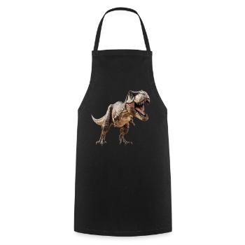 T-Rex Dino Dinosaur - Cooking Apron - black - Front - AI Model Male 185 dark (185cm)