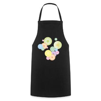 Pastel rosettes – decorative fan structure - Cooking Apron - black - Front - AI Model Male 185 dark (185cm)