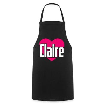 J’aime Claire Coeur Rose J’aime Claire - Tablier de cuisine - noir - Devant - AI Model Male 185 dark (185cm)