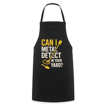 Puis-je détecter les métaux dans votre jardin ? Chasse au trésor - Tablier de cuisine - noir - Devant - AI Model Male 185 dark (185cm)