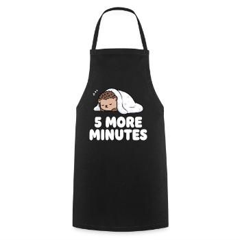 5 more minutes sleep hedgehog - Cooking Apron - black - Front - AI Model Male 185 dark (185cm)