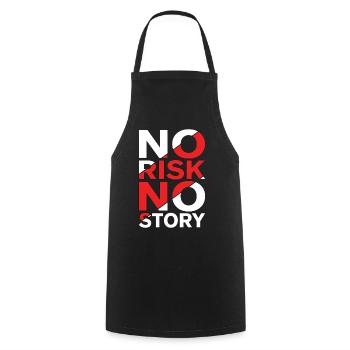 No Risk No Story - Cooking Apron - black - Front - AI Model Male 185 dark (185cm)