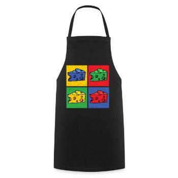 Cheese Pop Art Popart Cheese Piece Cheese Corner - Cooking Apron - black - Front - AI Model Male 185 dark (185cm)