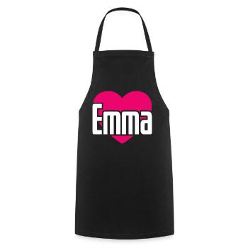 I Love Emma Pink Heart I Love Emma - Cooking Apron - black - Front - AI Model Male 185 dark (185cm)