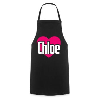 I Love Chloe Pink Heart I Love Chloe - Cooking Apron - black - Front - AI Model Male 185 dark (185cm)