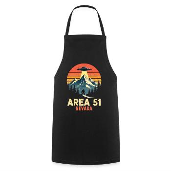 Area 51 Nevada UFO trifft Bigfoot - Kochschürze - Schwarz - Vorne - AI Model Male 185 dark (185cm)