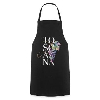 TOSCANA – Grapes - Cooking Apron - black - Front - AI Model Male 185 dark (185cm)