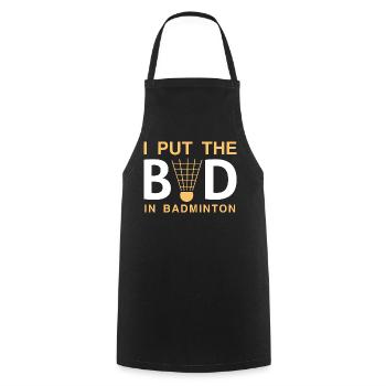 Badminton - Cooking Apron - black - Front - AI Model Male 185 dark (185cm)