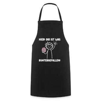 Here you fell down something sarcastic - Cooking Apron - black - Front - AI Model Male 185 dark (185cm)