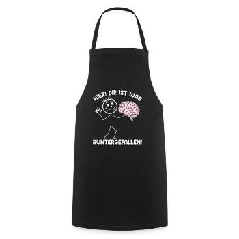 Here you fell down something sarcastic - Cooking Apron - black - Front - AI Model Male 185 dark (185cm)