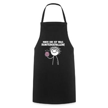 Here you fell down something sarcastic - Cooking Apron - black - Front - AI Model Male 185 dark (185cm)