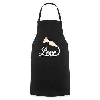 Piping bag writes "Love" – sweet decoration motif - Cooking Apron - black - Front - AI Model Male 185 dark (185cm)