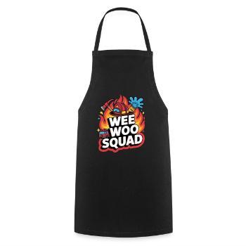Wee Woo Squad Fire Truck Car Fun - Cooking Apron - black - Front - AI Model Male 185 dark (185cm)
