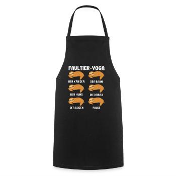 Sloth Yoga Routine Sports Gift - Cooking Apron - black - Front - AI Model Male 185 dark (185cm)