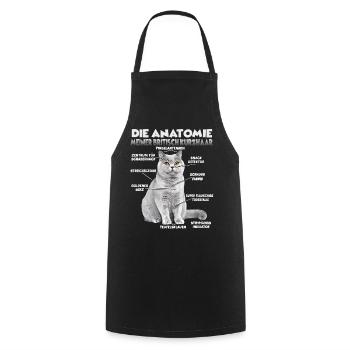 Cadeau britannique à poil court pour un chat Cadeau de propriétaire - Tablier de cuisine - noir - Devant - AI Model Male 185 dark (185cm)
