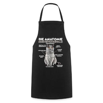 Britisch Kurzhaar Geschenk für Katzenliebhaber - Kochschürze - Schwarz - Vorne - AI Model Male 185 dark (185cm)