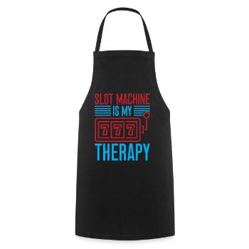 Gambling Fan Slot Machine Is My Therapy Casino - Cooking Apron - black - Front - AI Model Male 185 dark (185cm)