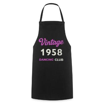 Vintage 1958 – Dancing Club Retro Birth Year - Cooking Apron - black - Front - AI Model Male 185 dark (185cm)