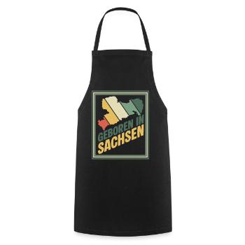 Born in Saxony - Cooking Apron - black - Front - AI Model Male 185 dark (185cm)