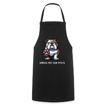 Speak with the paw English Bulldog Bully - Cooking Apron - black - Front - AI Model Male 185 dark (185cm)