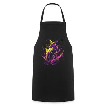 Känguru Tier Australien Down Under Neon Bunt Kunst - Kochschürze - Schwarz - Vorne - AI Model Male 185 dark (185cm)