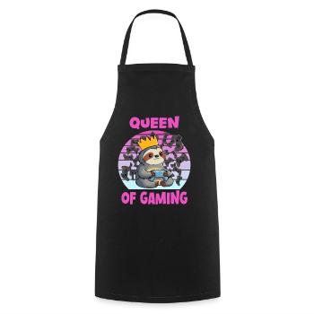 Sloth Queen of gaming - Cooking Apron - black - Front - AI Model Male 185 dark (185cm)