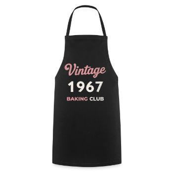 Vintage 1967 – Baking Club Retro Birth Year - Cooking Apron - black - Front - AI Model Male 185 dark (185cm)