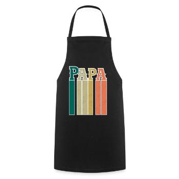 Papa - Tablier de cuisine - noir - Devant - AI Model Male 185 dark (185cm)