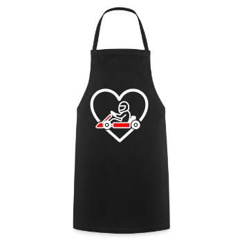 Heart Karting – Racing Lover Design - Cooking Apron - black - Front - AI Model Male 185 dark (185cm)