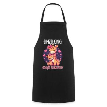 Grande Sœur Girafe Frère ou Sœur - Tablier de cuisine - noir - Devant - AI Model Male 185 dark (185cm)