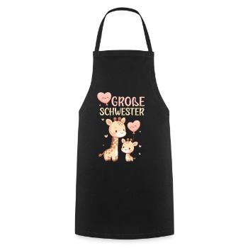Grande Sœur Girafe Frère ou Sœur - Tablier de cuisine - noir - Devant - AI Model Male 185 dark (185cm)