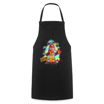 HAUSFRAU WICHTEL Dab Graffiti Lustig Xmas Mama - Kochschürze - Schwarz - Vorne - AI Model Male 185 dark (185cm)