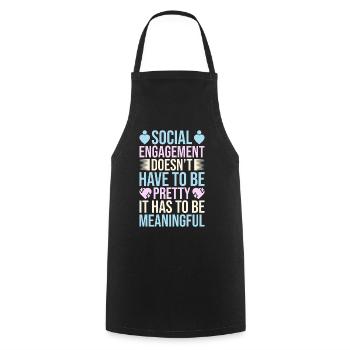 Social Worker Quote Has To Be Meaningful Social - Cooking Apron - black - Front - AI Model Male 185 dark (185cm)