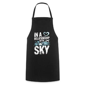 Dans une relation avec l’avion du ciel - Tablier de cuisine - noir - Devant - AI Model Male 185 dark (185cm)