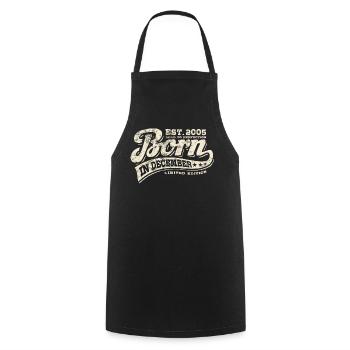Born in December 2005 - Birthday - Gift - Cooking Apron - black - Front - AI Model Male 185 dark (185cm)
