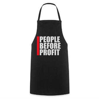 Logo de l’activisme People Before Profit Justice - Tablier de cuisine - noir - Devant - AI Model Male 185 dark (185cm)