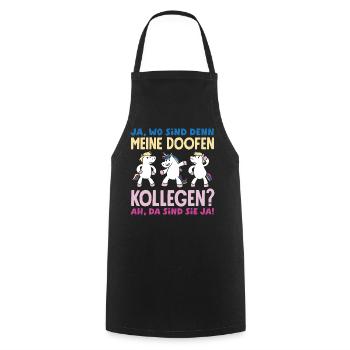 Mes collègues stupides. Les voilà du travail de bureau. - Tablier de cuisine - noir - Devant - AI Model Male 185 dark (185cm)
