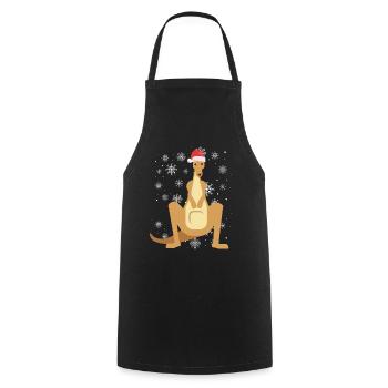 Kangaroo in the magic of Christmas - Cooking Apron - black - Front - AI Model Male 185 dark (185cm)